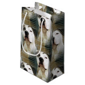 Pitbull-förmiger Knochen Kleine Geschenktüte (Rückseite Schrägansicht)