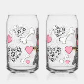 Pitbull-Freund mit Herzen und Hundeknochen Dosenglas (Vorderseite)