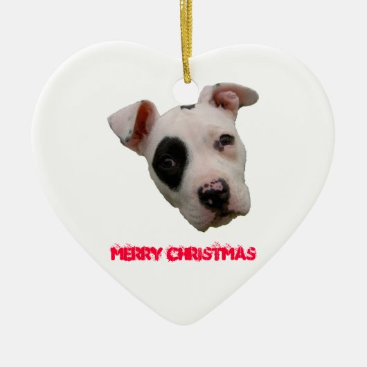 Pitbull frohe Weihnachten Keramik Ornament (Vorne)
