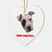 Pitbull frohe Weihnachten Keramik Ornament (Links)