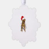 Pitbull Frohe Weihnachtsbaumleuchten Funny Pajama Ornament Karte (Linke Ecke)