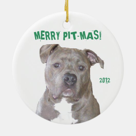 PITBULL FRÖHLICHES PIT-MAS KERAMIKORNAMENT (Hinten)