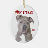 PITBULL FRÖHLICHES PIT-MAS KERAMIKORNAMENT (Rechts)