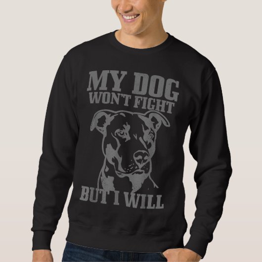 Pitbull Funny Dog Pitbull Mama Pitbull Vater Sweatshirt (Vorderseite)