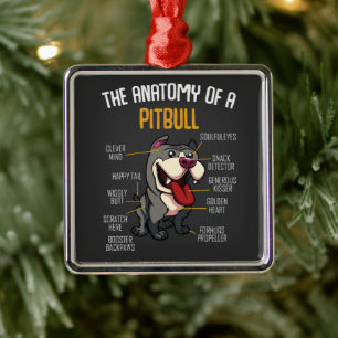 Pitbull Funny Ornament Aus Metall
