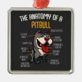 Pitbull Funny Ornament Aus Metall (Vorne)