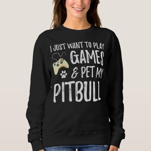 Pitbull Gamer Funny Pitbull Mama Sweatshirt (Vorderseite)