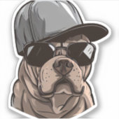 Pitbull Gangster Aufkleber (Vorderseite)