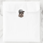 Pitbull Gangster Runder Aufkleber (Tasche)