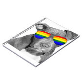 Pitbull Gay Pride Dog Clothing LGBT Funny Gift Rai Notizblock (Linke Seite)