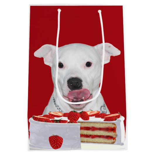 Pitbull Geburtstag Mittlere Geschenktüte (Rückseite)