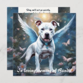 Pitbull-Gedächtnisgedicht Weiße Flügel Namensgesch Mitteilungskarte (Vorne/Hinten)