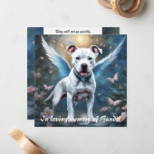 Pitbull-Gedächtnisgedicht Weiße Flügel Namensgesch Mitteilungskarte (Vorderseite/Rückseite Beispiel)