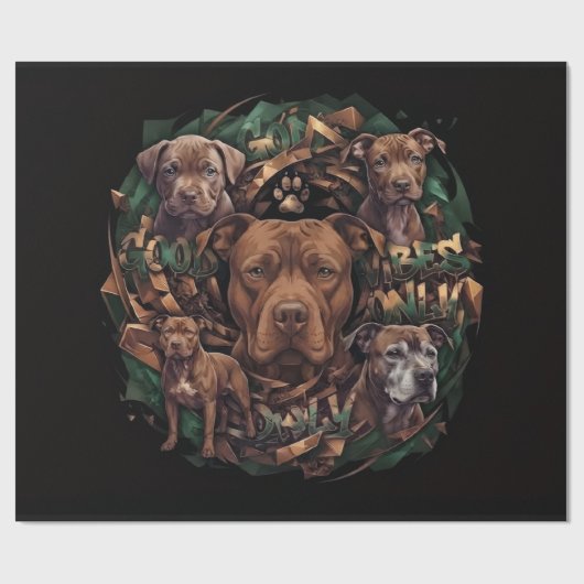 Pitbull Geschenkpapier (Flach)