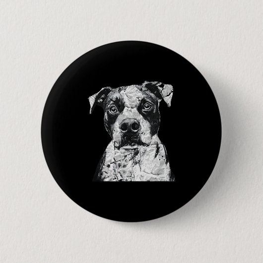 Pitbull Gesicht Niedlicher Hund Lover Männer Fraue Button (Vorderseite)