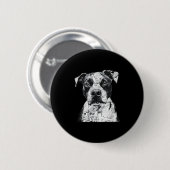 Pitbull Gesicht Niedlicher Hund Lover Männer Fraue Button (Vorne & Hinten)