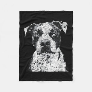 Pitbull Gesicht Niedlicher Hund Lover Männer Fraue Fleecedecke