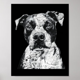 Pitbull Gesicht Niedlicher Hund Lover Männer Fraue Poster
