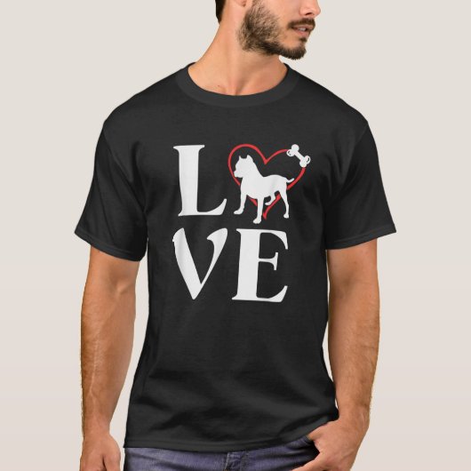 Pitbull gibt Liebe Hunde für Hunde Mama T-Shirt (Vorderseite)