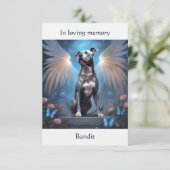 Pitbull Gray Memorial Geem Individuelle Name Beile Dankeskarte (Stehend Vorderseite)