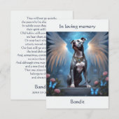 Pitbull Gray Memorial Geem Individuelle Name Beile Dankeskarte (Vorne/Hinten)