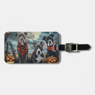 Pitbull Halloween Gruselig Gepäckanhänger