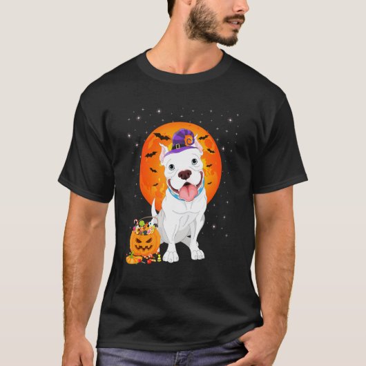 Pitbull Halloween Kostüm Pumpkin Pitbull T-Shirt (Vorderseite)