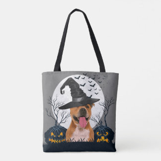 Pitbull-Halloween-Kürbis-Flecken Tasche