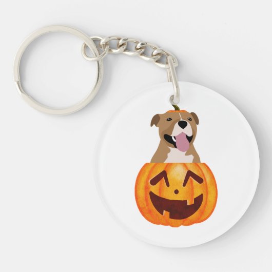 Pitbull Halloween Schlüsselanhänger (Vorderseite)