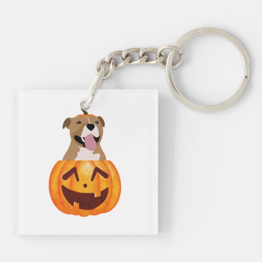 Pitbull Halloween Schlüsselanhänger (Rückseite)