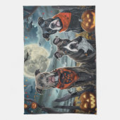 Pitbull Halloween Spooky Geschirrtuch (Vertikal)