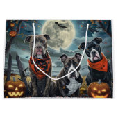 Pitbull Halloween Spooky Große Geschenktüte (Vorderseite)