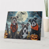 Pitbull Halloween Spooky Karte (Vorderseite)