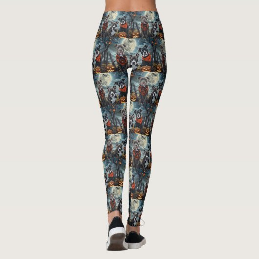 Pitbull Halloween Spooky Leggings (Rückseite)