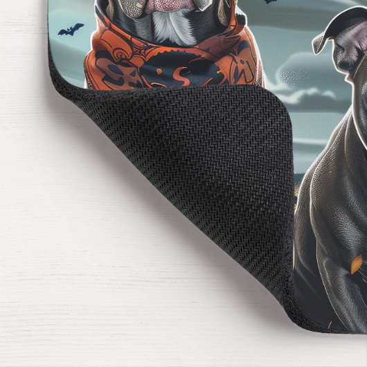 Pitbull Halloween Spooky Mousepad (Ecke)
