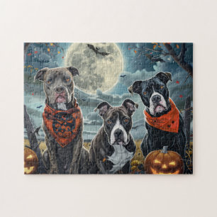 Pitbull Halloween Spooky Puzzle