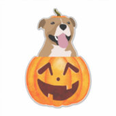 Pitbull Halloween Sticker (Vorderseite)