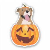 Pitbull Halloween Sticker (Vorderseite)