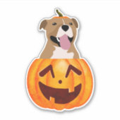 Pitbull Halloween Sticker (Vorderseite)