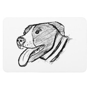 Pitbull handgezeichnetes Foto Hund Tierliebhaber Magnet