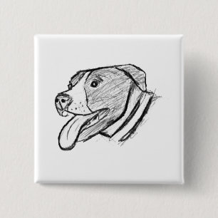 Pitbull handgezeichnetes Foto Hund Tierliebhaber P Button