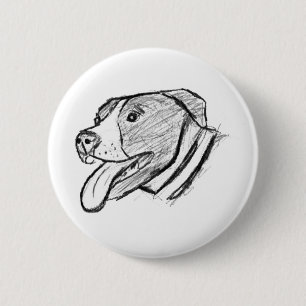 Pitbull handgezeichnetes Foto Hund Tierliebhaber P Button