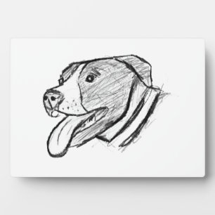 Pitbull handgezeichnetes Foto Hund Tierliebhaber P Fotoplatte