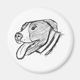 Pitbull handgezeichnetes Foto Hund Tierliebhaber P Magnet