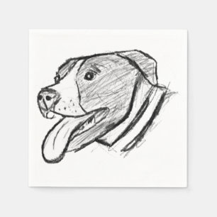 Pitbull handgezeichnetes Foto Hund Tierliebhaber Serviette