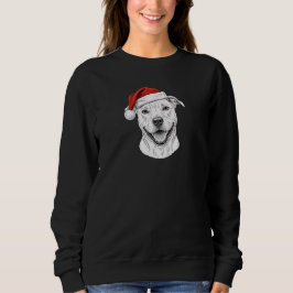 Pitbull handgezeichnetes Weihnachtsgeschenk mit in Sweatshirt
