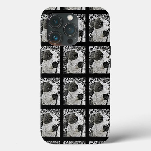 Pitbull Handycase Hund Schwarz-Weiß Pit Bull Case-Mate iPhone Hülle (Rückseite)