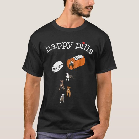 Pitbull Happy Pills Shirt (Vorderseite)
