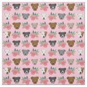 Pitbull hat rosa Flora Stoff (Muster)