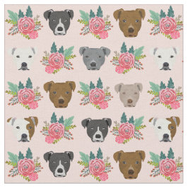 Pitbull hat rosa Flora Stoff